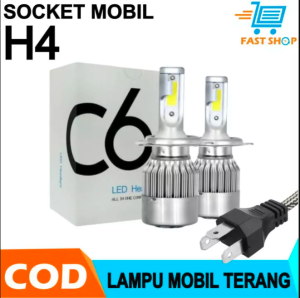 Lampu Utama LED Mobil Headlight 2 pcs COB Super Bright C6 H4 36W - 3800Lm Hi Lo jauh dekat