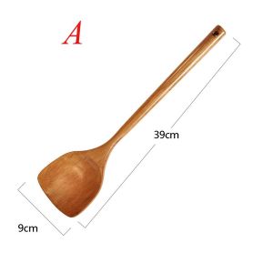 GAOSU Long Spoon Frying Pan Tools Accessories Fish Steak Wooden Cooking Tools Shovel Spatula Turners