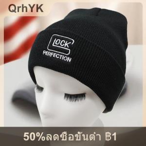 【QrhYK】 หมวกถักแฟชั่นสำหรับผู้ชายหมวกบีนนี่ปักลายสำหรับผู้หญิงหมวกฮิปฮอปสีดำแนววินเทจสำหรับฤดูใบไม้ร่วงและฤดูหนาว