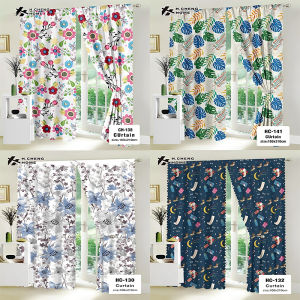H.CHENG 6PCS Flower Curtain 210x100 cm Curtain For Door Elegant Design Window Curtain Belt Kurtina