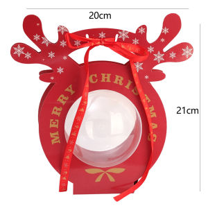 Dzoey ขนมกล่องของขวัญแอปเปิ้ลคริสต์มาสกล่องกระดาษใส่ลูกอมคริสต์มาส5ชิ้นกล่องใสกล่องใส่ช็อกโกแลตของขวัญปีใหม่