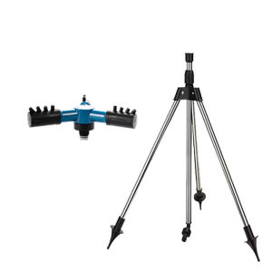 Rotating Tripod Sprinkler 360 Degree Stainless Steel Rotary Irrigation Tripod Telescopic Support Sprinkler for Yard Garden Lawn