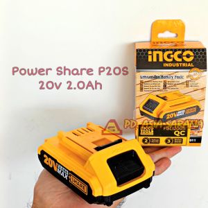 Cordless Battery 20v Li-Ion 2.0Ah INGCO FBLI2001 Baterai Share P20S