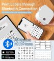 Label Maker Machine with Tape - Portable Inkless Bluetooth Printer,  Thermal Printer Handheld Labeler with Multiple Templates Icon Font for Smartphone for. 