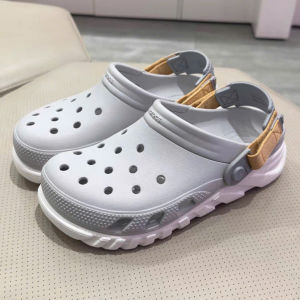 Dép sục nhựa cross duet max II clog nam nữ kháng khuẩn đi mưa chuẩn xịn tặng 10 sticker màu xám nhạt