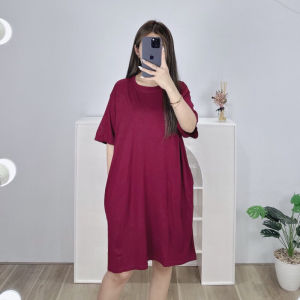 Dress Jumbo Oversize Polos Casual dengan Pockets - Gaya Korea untuk Wanita