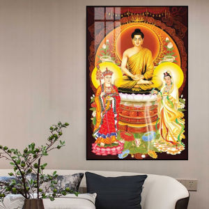 Tranh Treo Tường Ta Bà Tam Thánh - Tranh Laminate Tráng Gương - Newshop