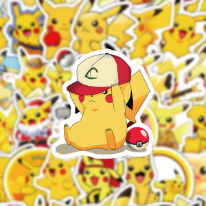 63pcs Pokemon Pikachu Charmander Sticker Anime Graffiti WaterProof Decoration Scrapbook DIY Phone Travel Luggage Laptop Diary Guitar Fridge Helmets Decal Sticker Kid Toys 