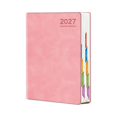 320 Pages 2027 Daily Planner Notebooks Portable English/Spanish 365 Days Self-Discipline Checklist Agenda Book Calendar Efficiency Schedule Notebook For School Office Work