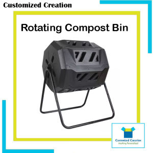 160 L Compost Bin with 2 Chambers Dual Rotating