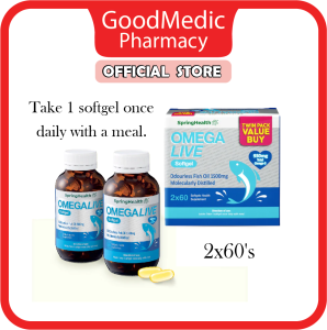SpringHealth OMEGALIVE Softgel 1500mg Value Pack 2x60s Odourless Fish Oil