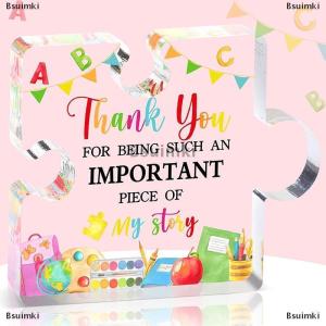 [COD] Bsuimki Creative Irregular Acrylic Puzzle Graphic Plaque Graduation Season Thank You Teacher Blessing Plaque Office Desk Decoration Gift