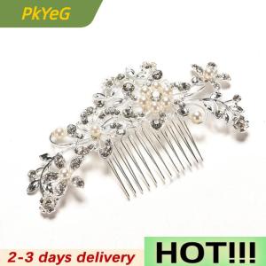 PkYeG New Crystal Rhinestone Wedding Flower Hair Clip Hair Comb For Women Bride