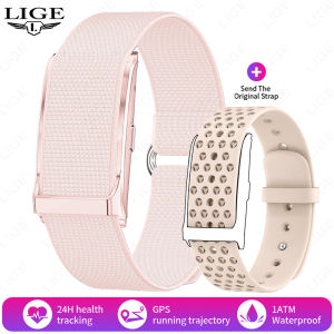 LIGE สมาร์ทวอทช์ไร้หน้าจอ24ชั่วโมงนาฬิกาอัจฉริยะหน้าจอสำหรับผู้ชายและผู้หญิงพร้อมตัวช่วยด้านอัตราการเต้นของหัวใจช่วยด้านกีฬาไม่มีสร้อยข้อมือกันน้ำหน้าจอสำหรับแอนดรอยด์และ IOS