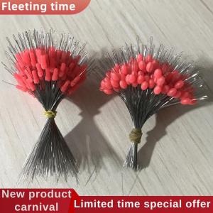 Fleeting time 300pcs Float Rubber Stopper Fishing Bobber Stopper Float Cylindrical Space Bean