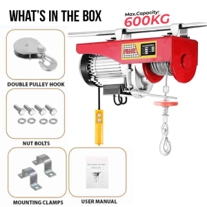 600kg 1150w Wire Rope Electric Hoist Cable Lifting Crane Remote Control Electric Lift Rope