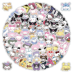 【SG Stock】103PCS Pink Style Cartoon Cute Small Objects Pink Mood Graffiti Stickers Hand Account Book,Cute Rabbit Stickers Kawaii Pink Stickers for KidsTeensAdults Cartoon Animal Water Boottles Decals for Laptop Kindle Luggage Journal Scrapbook