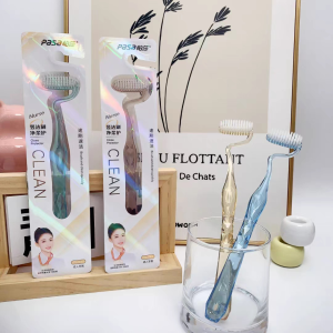 แปรงสีฟันรูปตัว S แนวตั้งขนแปรงอ่อนโยนปกป้องเหงือกที่เป็นมิตรกับสิ่งแวดล้อมเวอร์ชั่นผู้ใหญ่