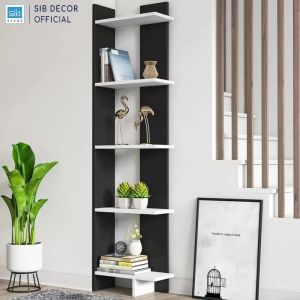 Kệ Sách Để Góc Tường SIB Decor Đơn Giản Mà Đẹp KSG65