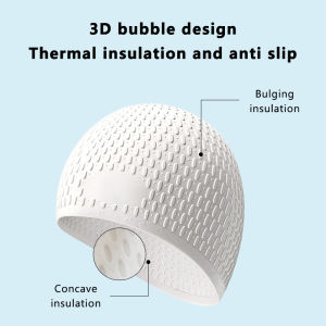 Eixiu หมวกว่ายน้ำซิลิโคนสำหรับผู้ใหญ่หมวกว่ายน้ำมีฟองยืดหยุ่นสูงกันน้ำป้องกันหู