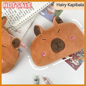 🔥🔥🔥dingdaocunz Capibara Plush Pencil Case Cartoon Capybara Large Capacity Pen Pouch Stationery Storage Bag Cosmetic Bag