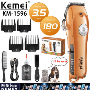 Kemei KM-1596 2200mAh Large Battery Pet Clipper Heavy Duty With Cordless Razor For Pet Grooming
