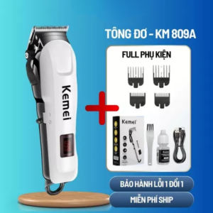 Tông Đơ Cắt Tóc Gia Đình Kemei 809A Chính Hãng – Máy Cắt Tóc Sạc Pin Êm Bền Sắc Nét