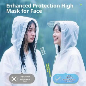 SERENEGLOW Áo mưa toàn thân áo mưa bao kín mặt bảo vệ áo mưa người lớn một mảnh loại đi bộ ngoài trời du lịch không thấm nước đi xe không ướt di động dài