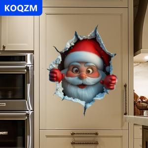 [COD] KOQZM 3D Stereo Santa Claus Break-Thông Qua Tường Decal Vinyl Giáng Sinh Dán Tường Có Thể Tháo Rời Kỳ Nghỉ Trang Trí Nội Thất Cho Nhà Và Không Gian Sống