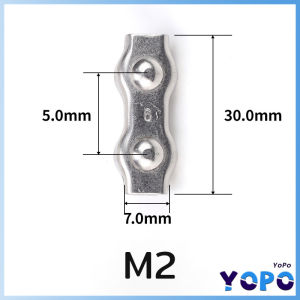 YoPo Stainless Steel Wire Clip Wire Rope Clamp Double Clamp Cable Clip M2 M3 M4