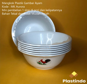 Mangkok Ayam Jago isi 6 pcs | Mangkok Bakso Anti Pecah | Mangkok Plastik Murah