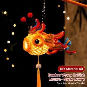 OUREAL 1 Set Đồ thủ công tự làm Bộ dụng cụ tự làm đèn lồng cá Đồ đan bằng tre Thiết bị cầm tay Đèn lồng lễ hội Phong Cách Cổ Đại Gói vật liệu thủ công Lễ kỷ niệm Tết Trung thu