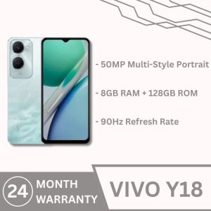 2 Years Warranty Vivo Y18 Smartphone 8GB RAM + 128GB ROM l 50MP AF Dual Selfie Camera l Dual-Tone Spotlight