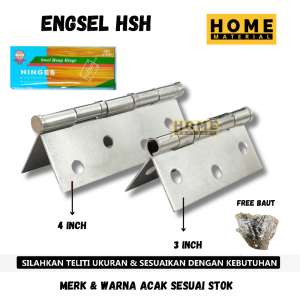 Engsel pintu jendela HSH silver 3inch 4inch Homematerial