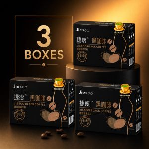 JiesOO Slimming Black Coffee 20x2g – Fat Burning & Weight Loss Sugar-Free Reduce Edema Diet Coffee
