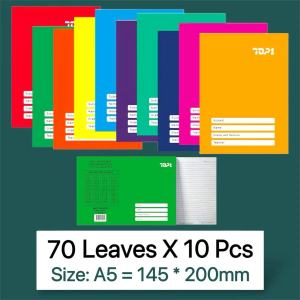 Sunlight 10 Pcs Set Composition Writing Notebook School Supplies for Grade 3 Elementary Kids Girls A5 80Leaves Note Book with Colorful Cover for Class Notes and Writings