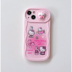 Ốp Lưng Điện Thoại TPU Hello Kitty 3D Nắp Trượt Bảo Vệ Ống Kính Máy Ảnh Cho iPhone 11 tới 14 Promax (JA Shop)