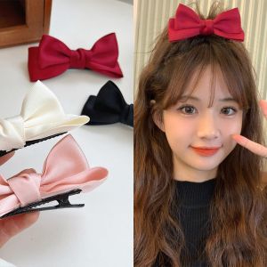 3D Red Bow Hair Pins Cute Princess Hair Clips Ribbon Women Fashion Hair Accessories Barrettes Headwear for Girls Korean 2025 New