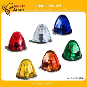 1PC QUEENBEE Signal Lamp Bulb Type V-TEC Light Truck 24V Round Side Lamp Red White Amber Blue Green Yellow