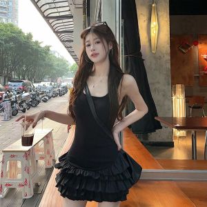 Dream clothes🎃กระโปรงทรงบัลเลต์ระบาย🥕ชุดเดรสน่ารักๆ ชุดเดรสสีพื้น มินิเดรส สไตล์เกาหลีสลิมฟิต หวานและสง่างาม