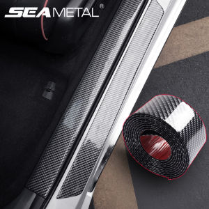 1 Cuộn Dán Bảo Vệ Cửa Xe Nhãn Dán Bumper Dải Sợi Carbon Phim Màng Bọc Bóng Cao Tấm Bảo Vệ Ngưỡng Cửa Chống Va Chạm