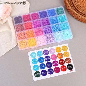WP💓💛💖 24Colors Set Each Grid Contains 400pcs Mini Beads Fuse Beads Puzzles Beads For Kids DIY High Quality Puzzles Handmade Gift Toy