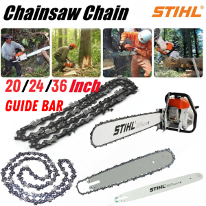 Chainsaw Guide Bar Chainsaw Chain 20/24/36 inch Sliver Harder Upgrade Guide Plate Guide Bar Power Tool Accessories