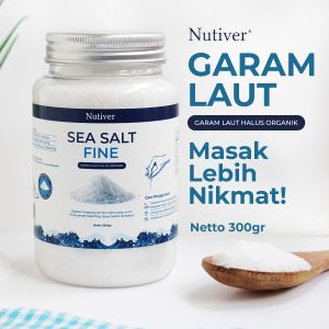 Nutiver | Sea Salt Fine | Garam Laut Halus | Garam Laut Halus Organik | Tanpa Yodium Tambahan Cocok Untuk Diet & Masakan 300 gram | Garam Laut