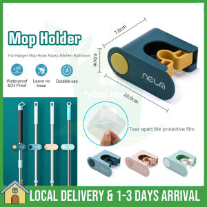 【Ready Stock】Mop Holder Wall Mounted Sticker Bathroom Mop Holder Hooks Clamp Penjepit Pel Lantai Dan Sapu Rumah Kamar Mandi Mop Hook 拖地把夹和扫帚夹