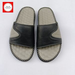 Dép Nam Quai Ngang Da Bò Thời Trang Trẻ Dép da nam Đế Đúc 3cm may tay thủ công