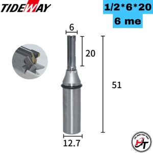 Mũi phay CNC cắt gỗ 6 me dao phay 4 cánh khía thẳng 6mm TCT Tideway MCCNC-TW6C