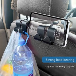 2pcs Car Seat Hooks Car Seat Back Double Hooks Headrest Mount Storage Holder