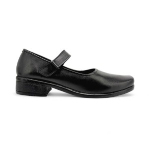 Hitmen HP-55 Sepatu Pantofel Paskibra Cewek Velcro Hak 2 cm Hitam Kulit Size 37-41 Heels Shoes Wanita