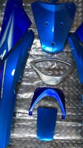 เฟรม125iไฟเลี้ยวบังลม สีฟ้า PCX มี13ชิ้น งานabs ประกอบสนิท